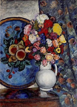 トレイのある花瓶の中の花の静物画 イリヤ・マシュコフ Oil Paintings